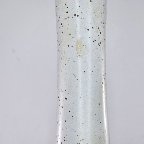 Tall Raymor Ceramic Vase With Brown Diamond Pattern & Speckled White Glaze - Picture 6 of 11
